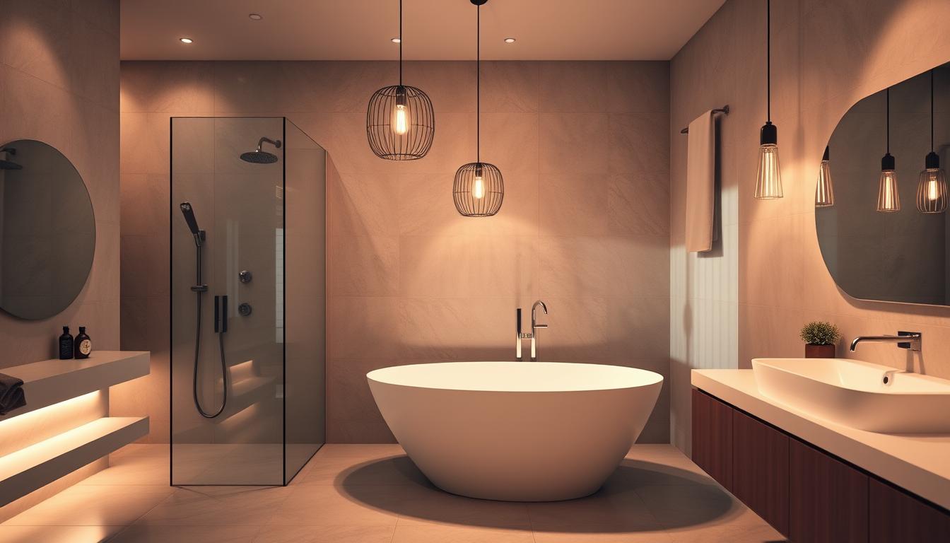 statement lighting in bathroom design